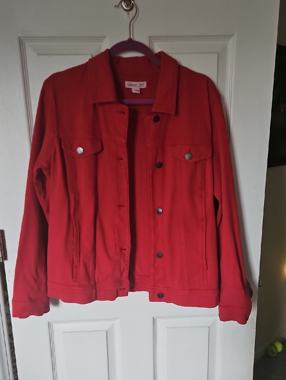 Coldwater Creek Bright Red Jean Jacket
